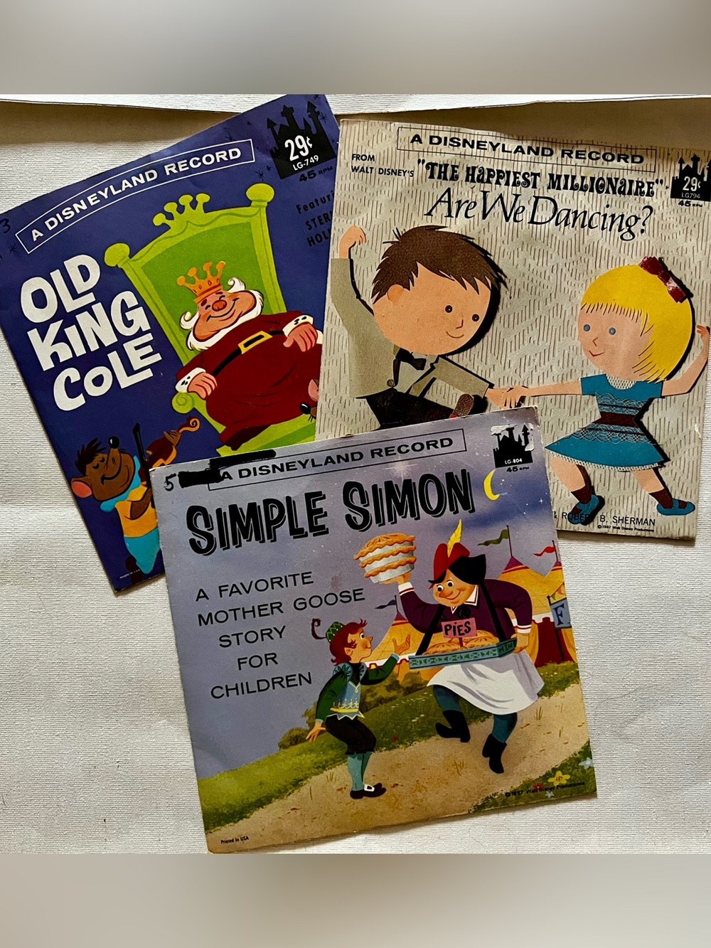Disneyland Records Vintage Children’s Records - set of 3